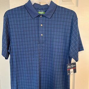 Ben Hogan Performance Short Sleeve Polo - Blue Checker - Medium - NWT